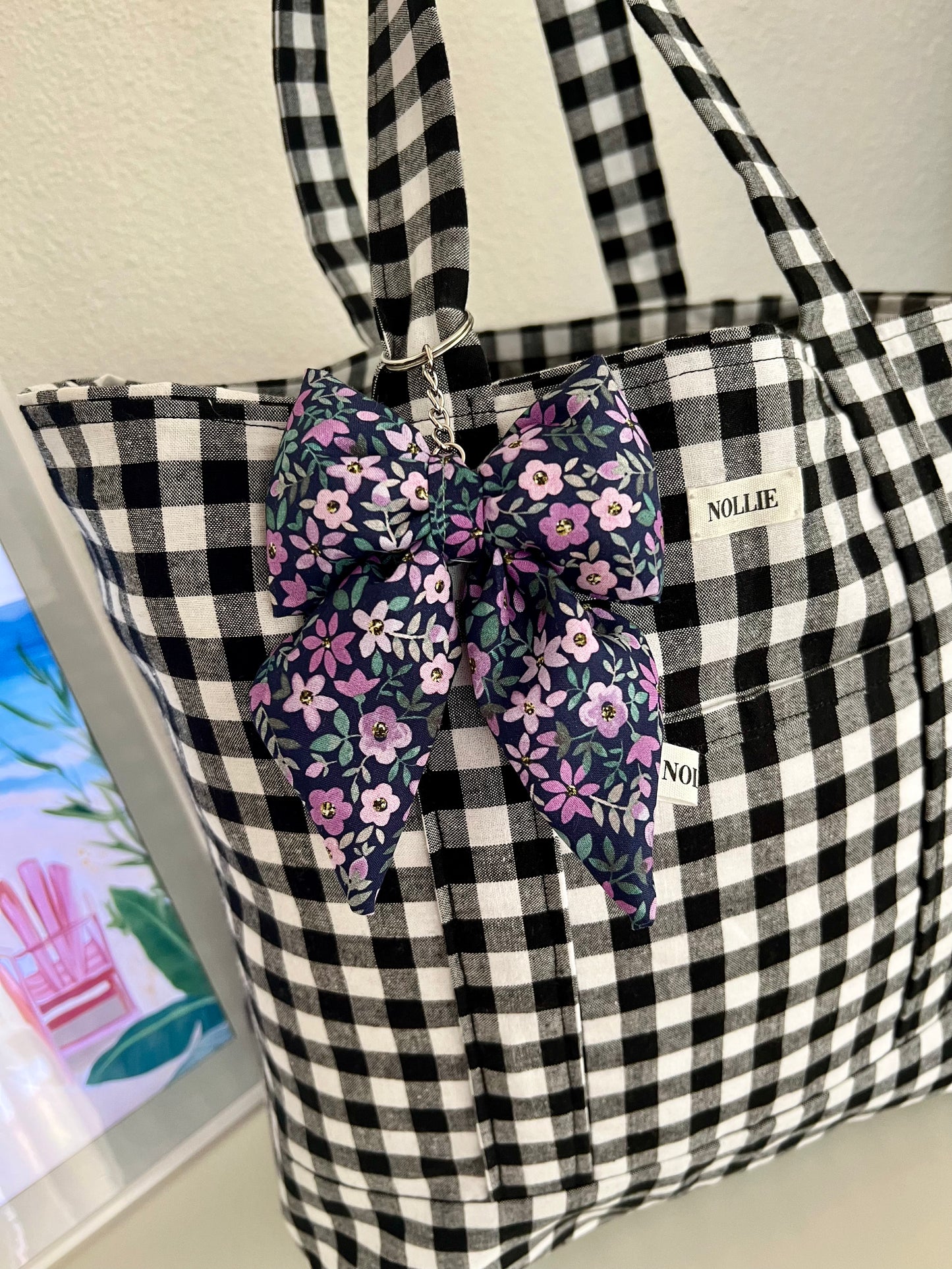 Bow Keychain Flower Violet