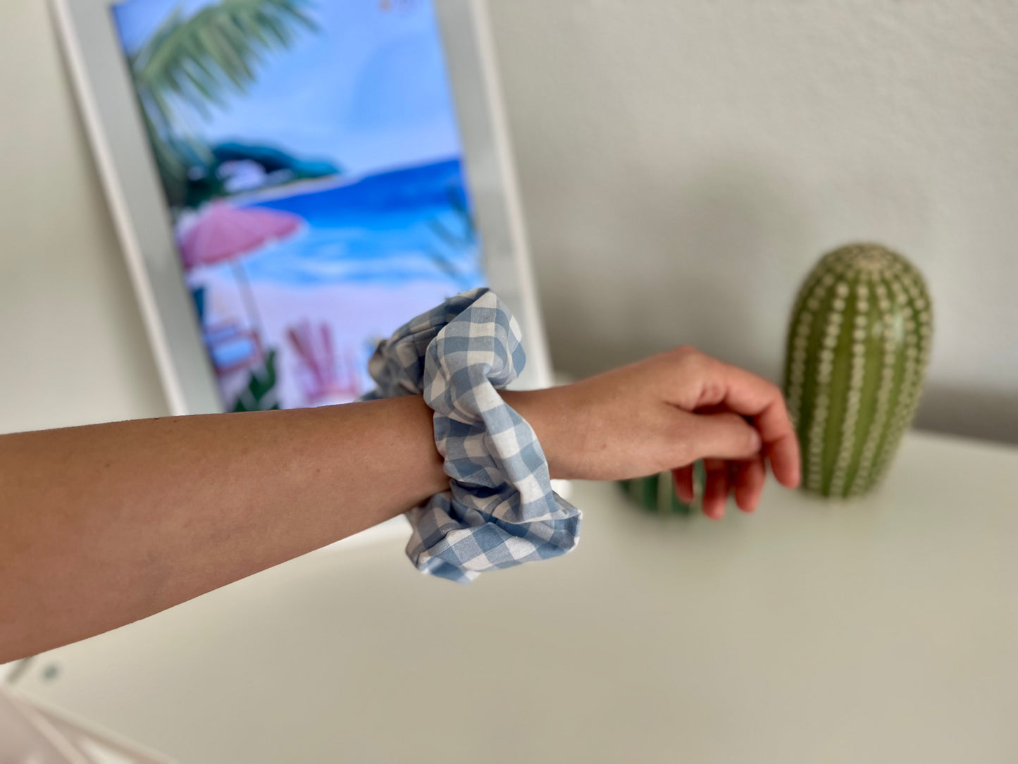 XXL Scrunchie Gingham Blue