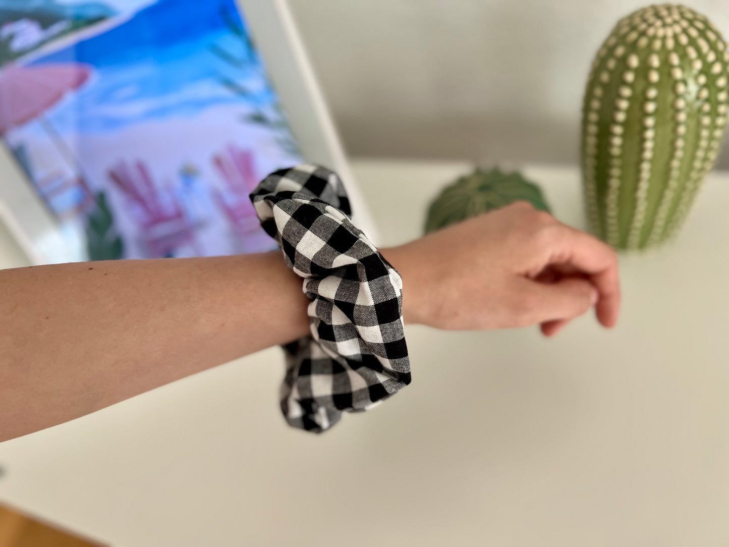 XXL Scrunchie Gingham Black