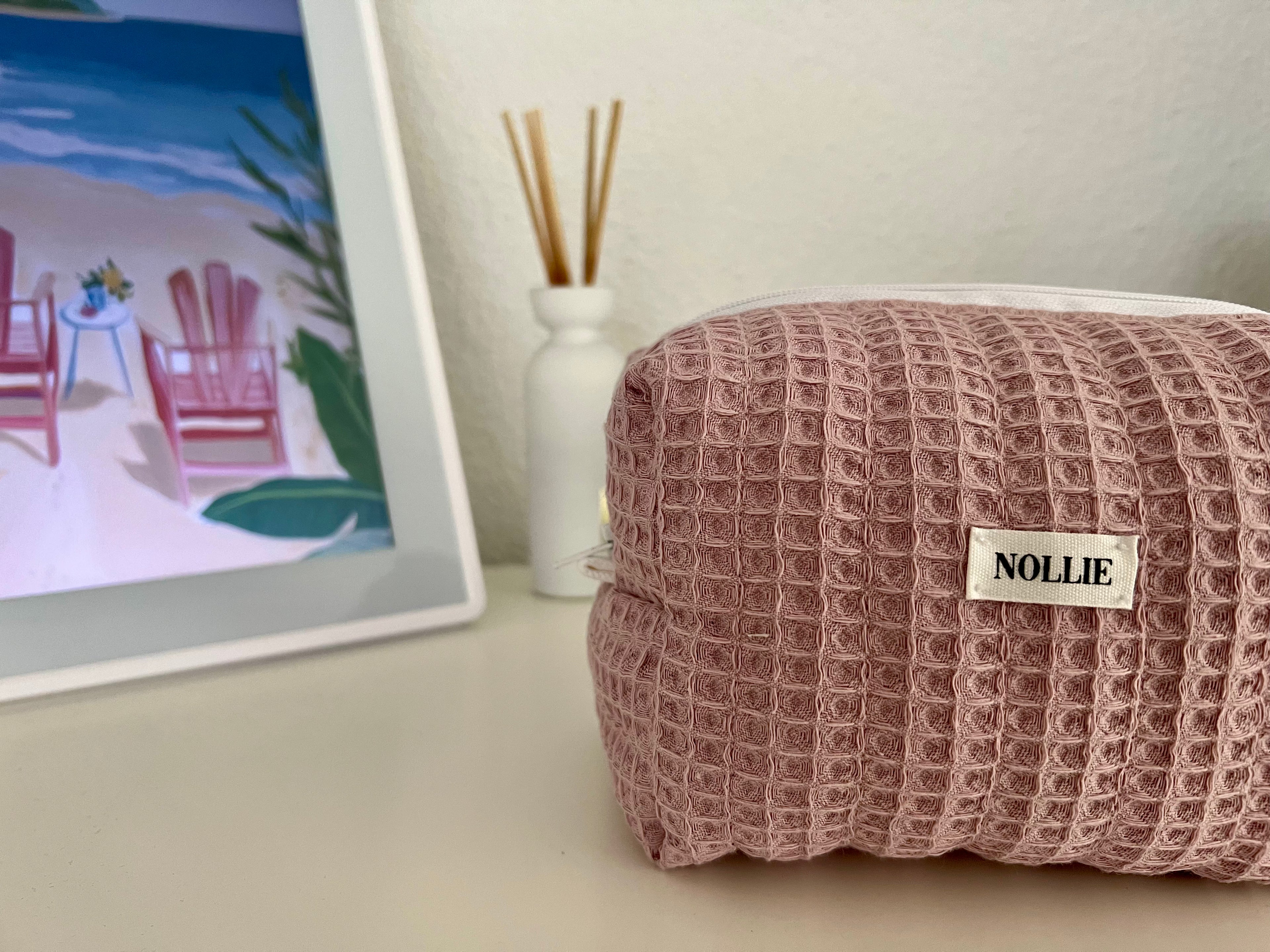 Rose Waffle Makeup Bag