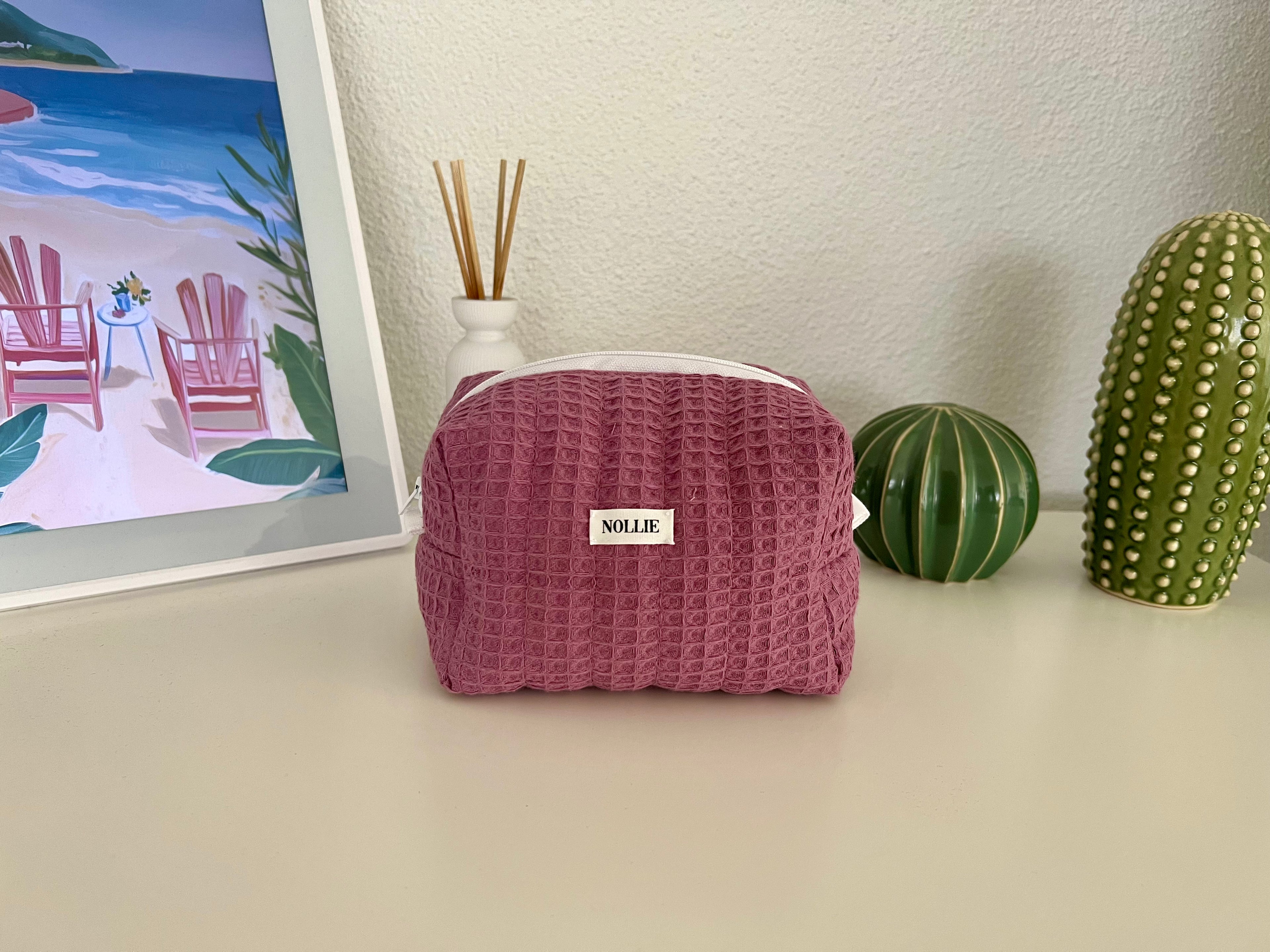Violet Waffle Makeup Bag
