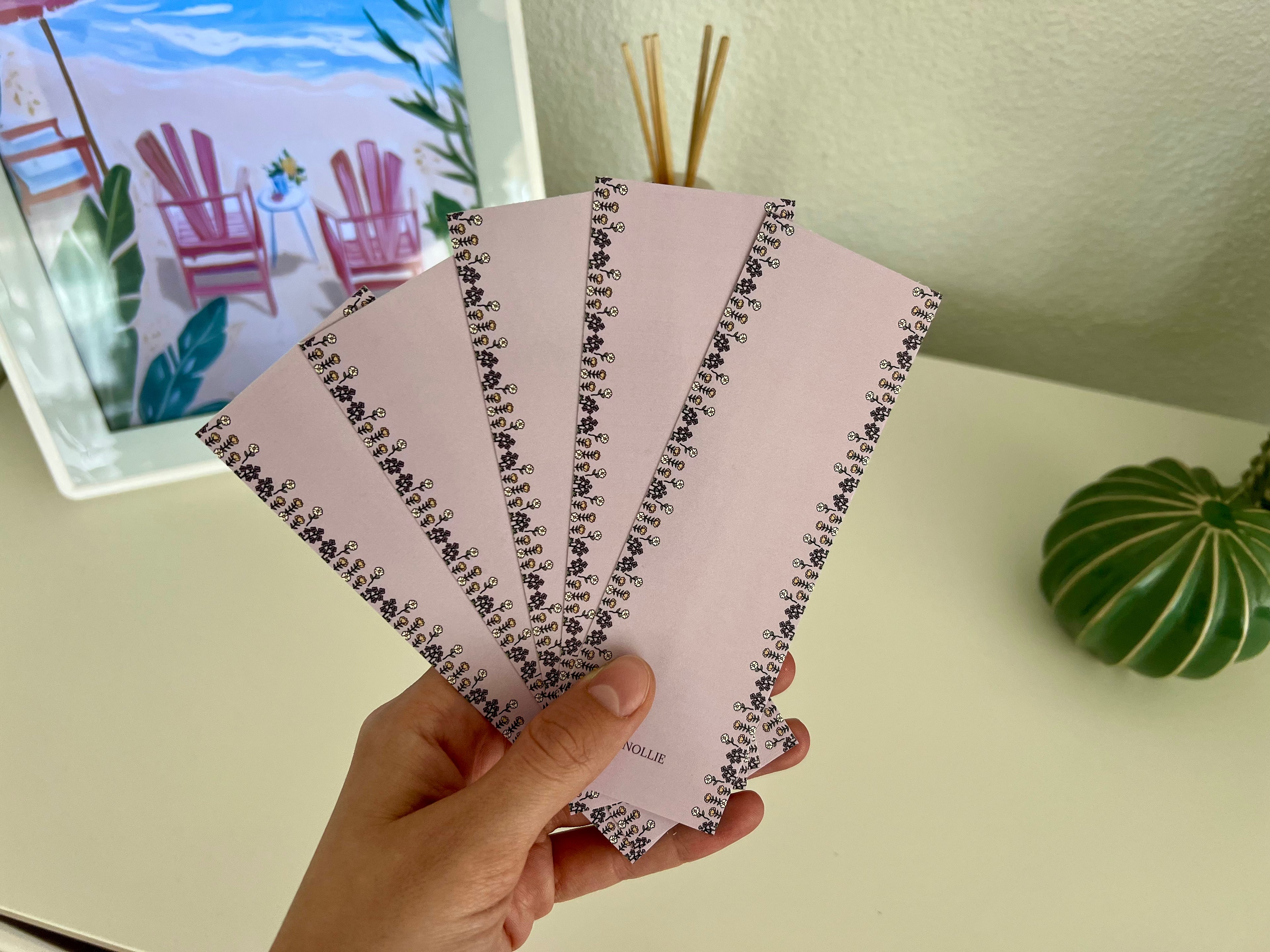 Cute Bookmark: Violet Flowers