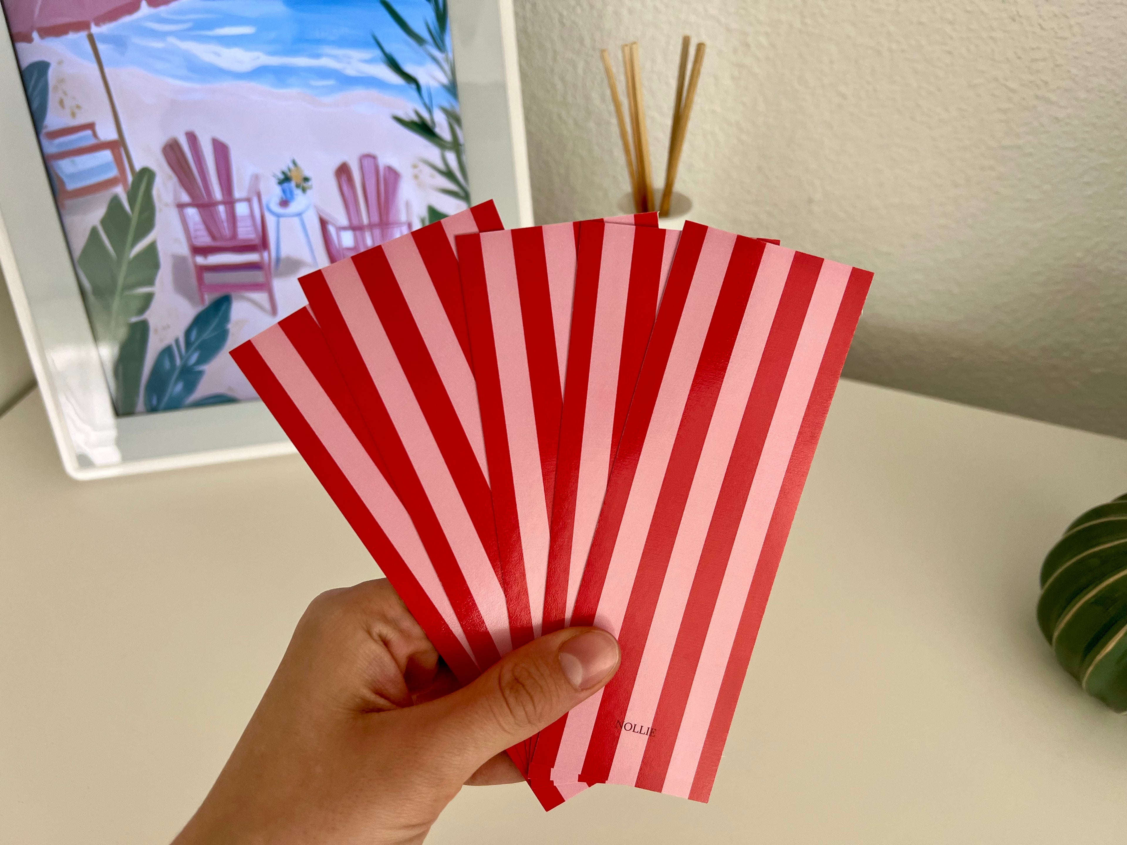 Cute Bookmark: Red & Rose