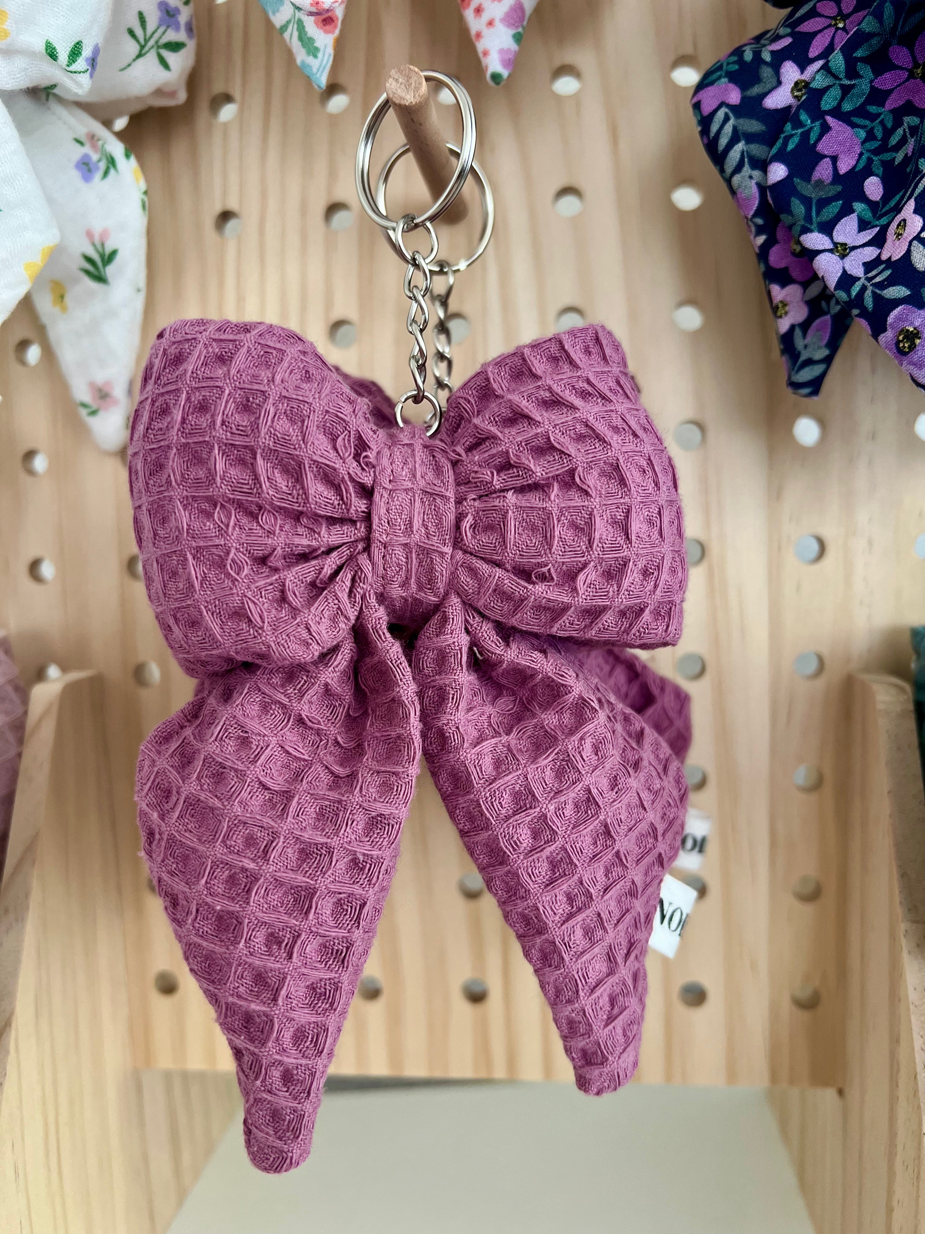 Bow Keychain Waffle Violet