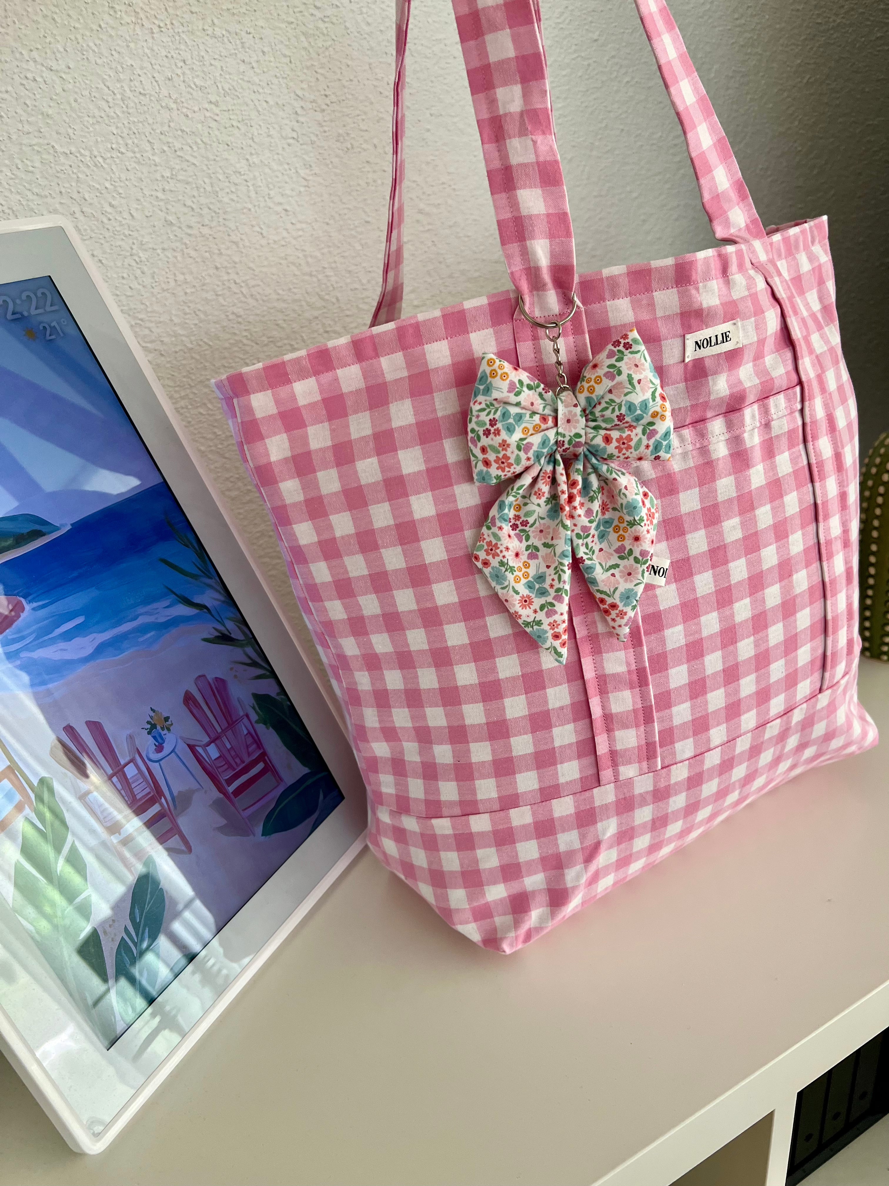 Bow Keychain Flower Pink