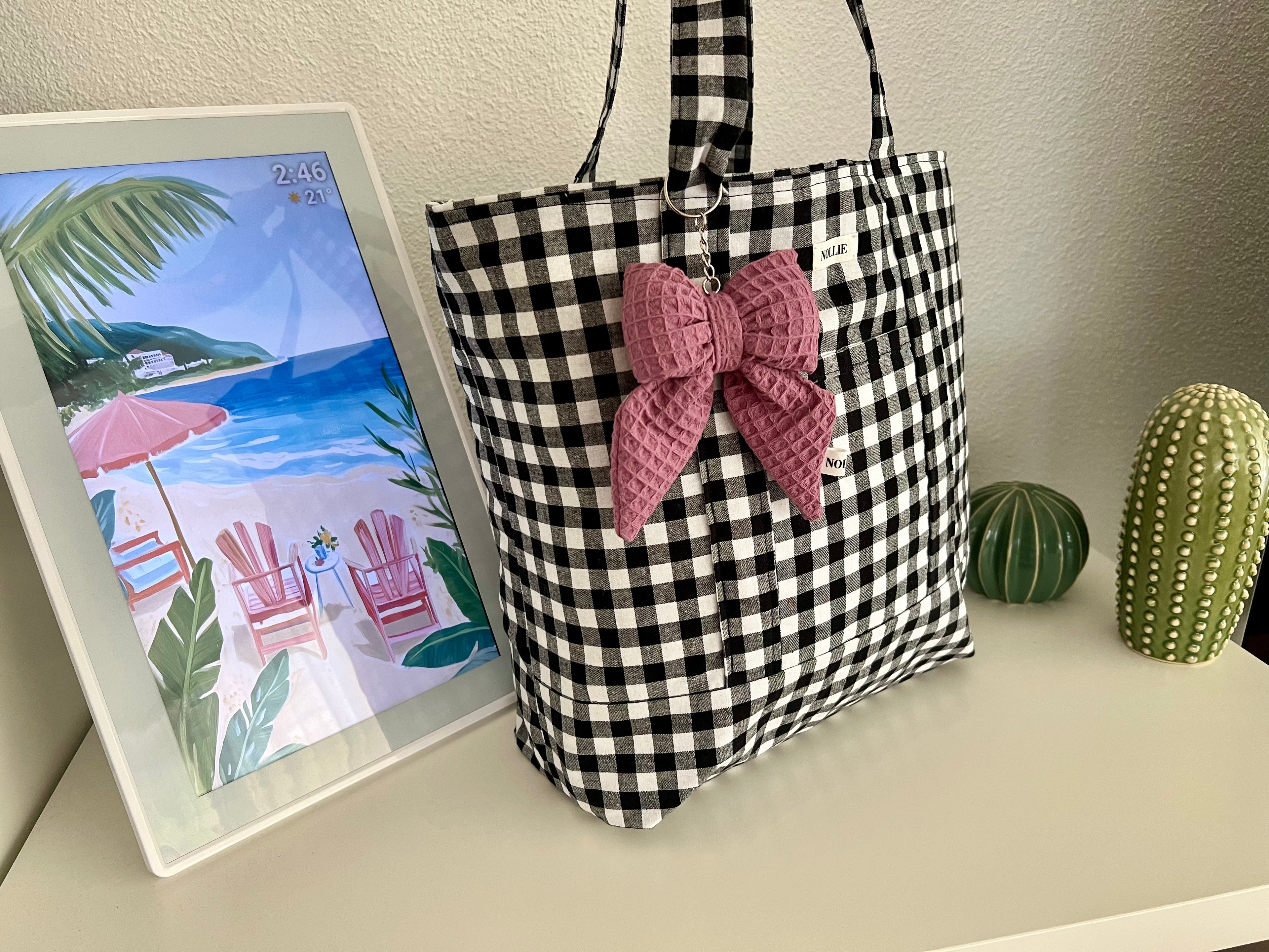 Bow Keychain Waffle Violet