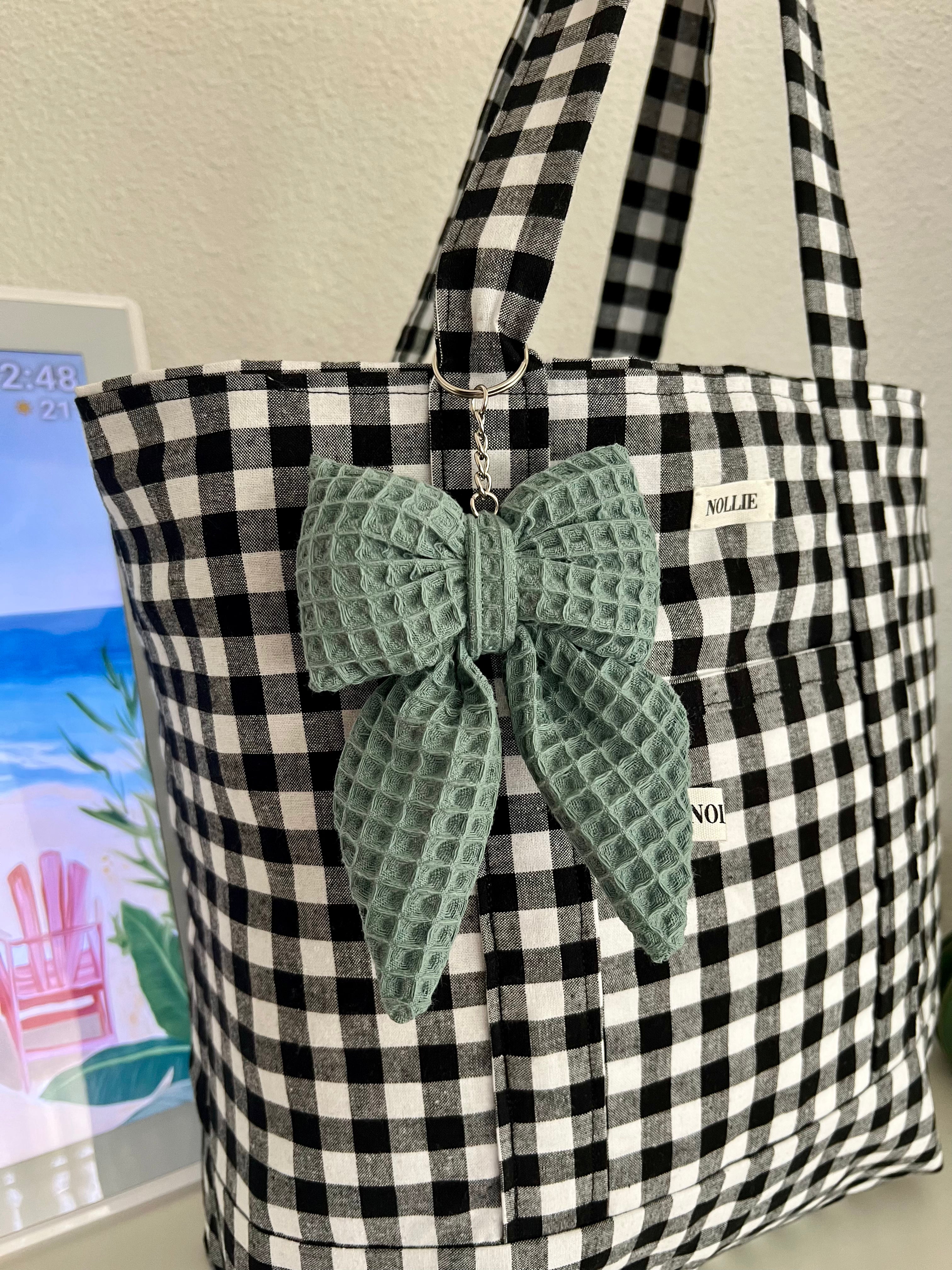Bow Keychain Waffle Mint