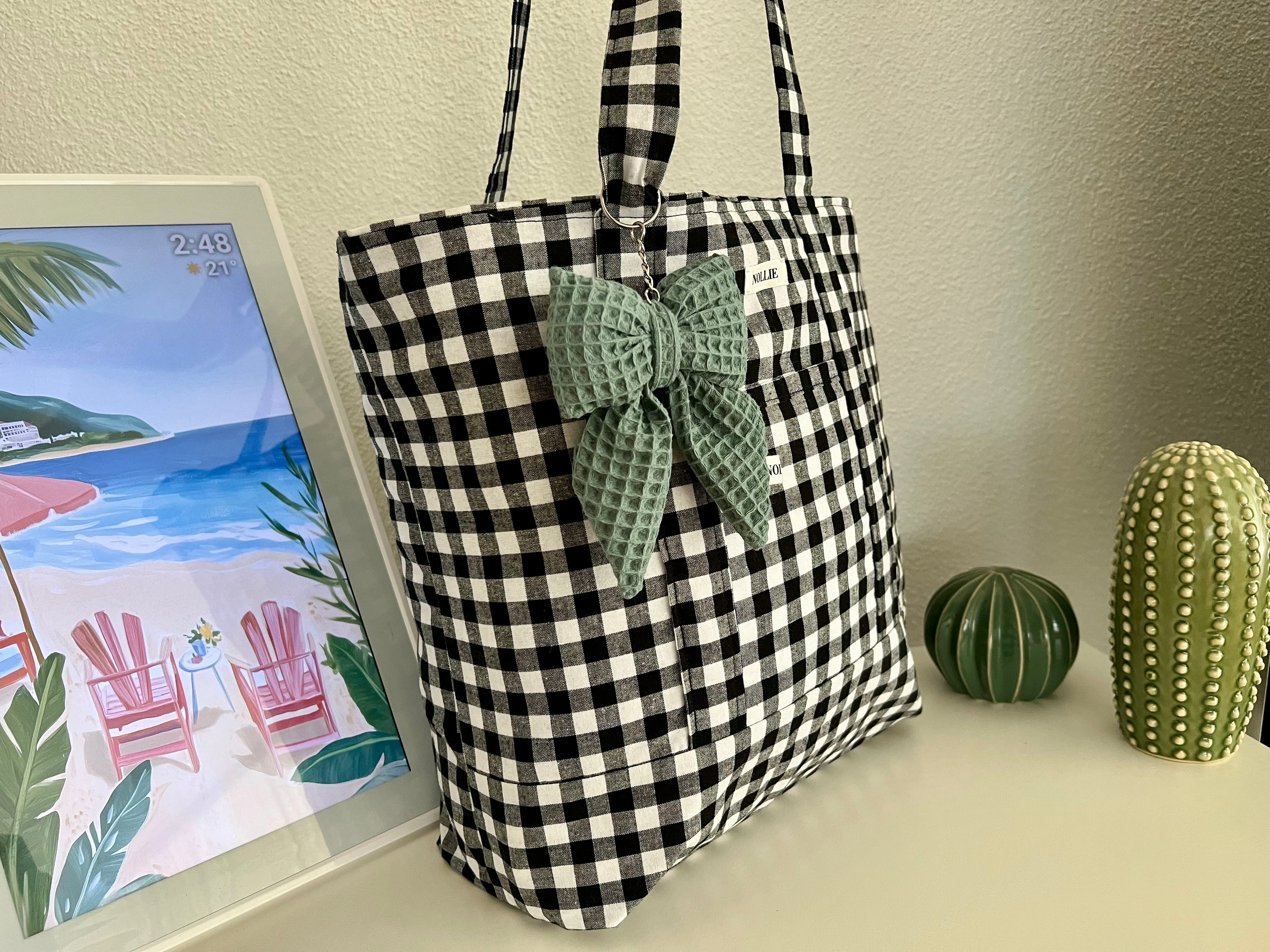 Bow Keychain Waffle Mint