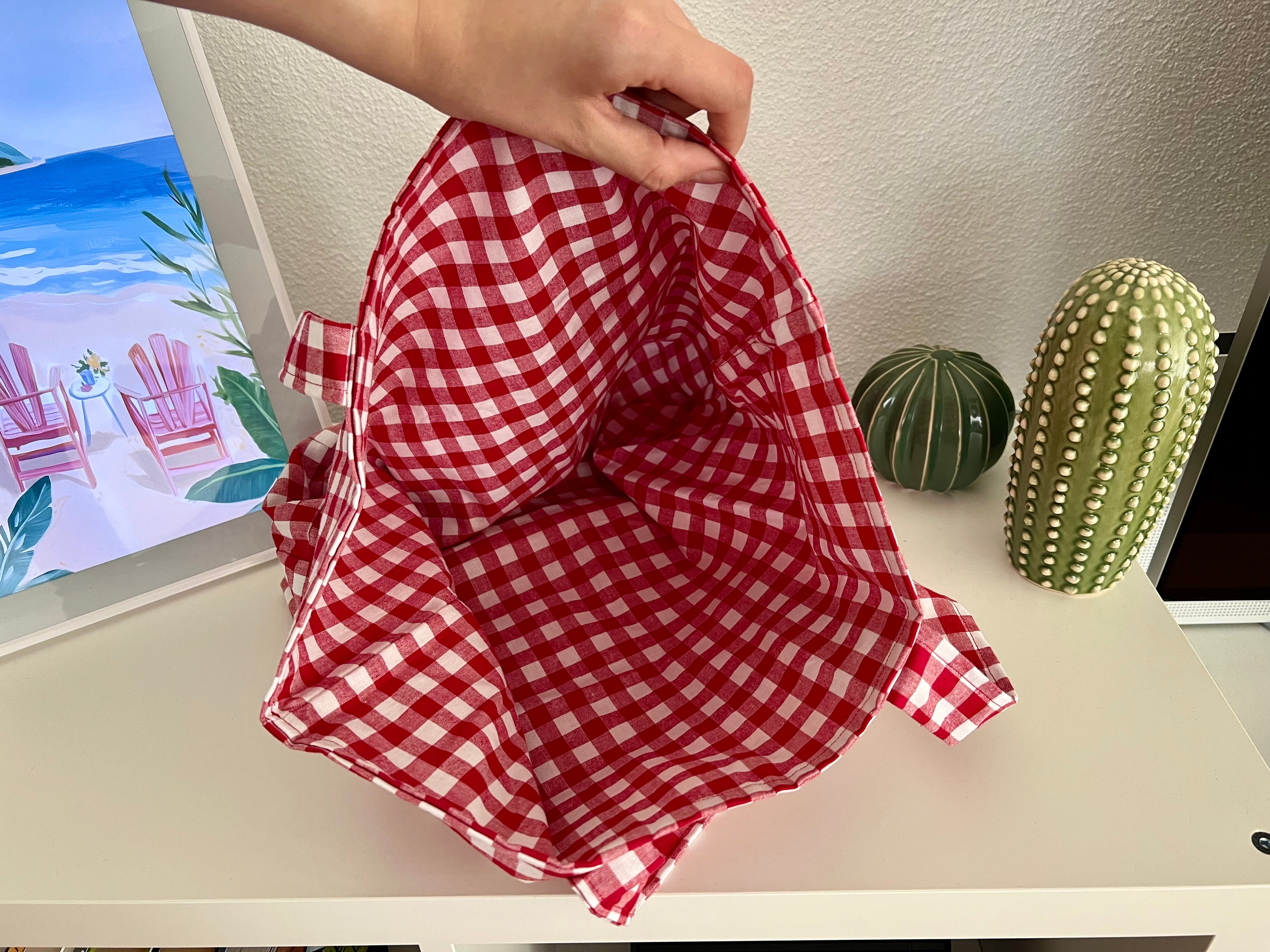 Tote Bag Gingham Red
