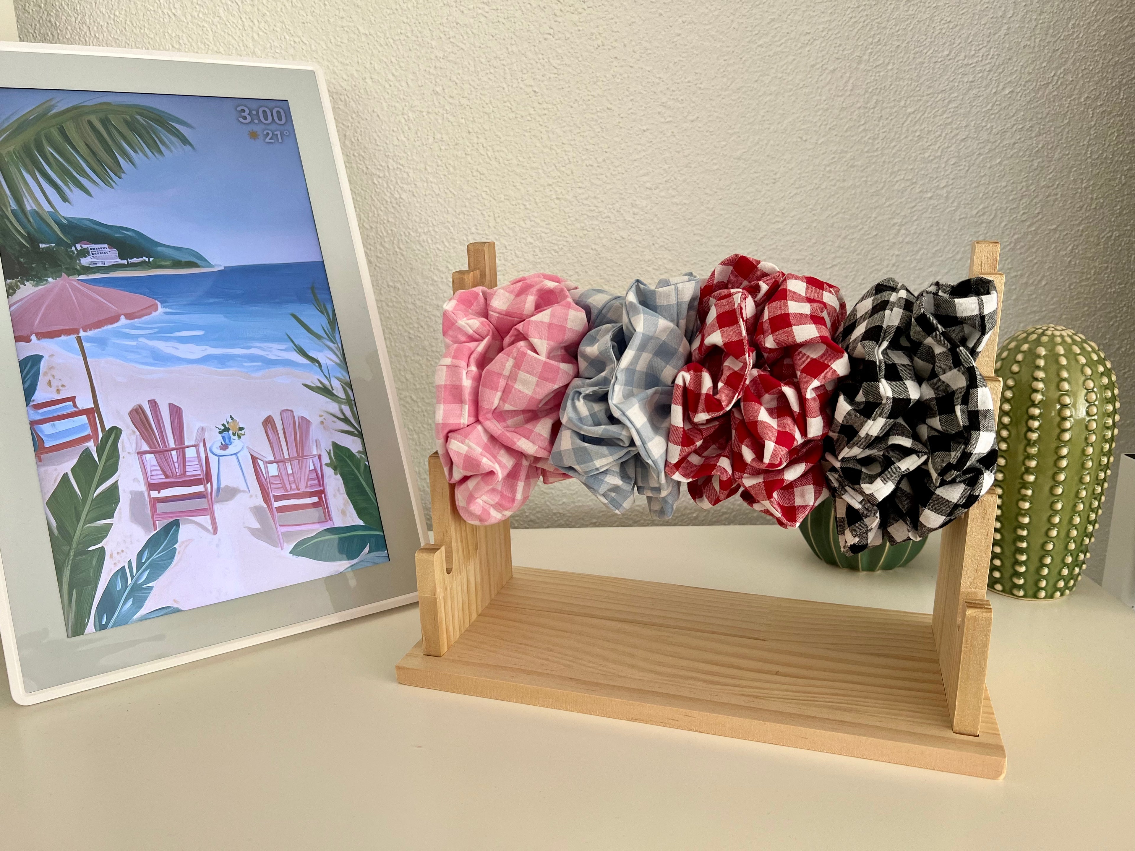 XL Scrunchie Gingham Black