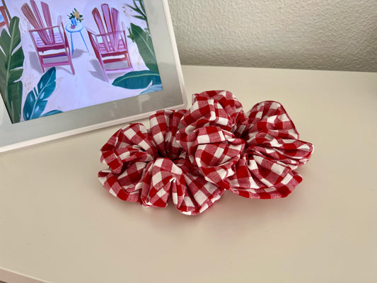 XXL Scrunchie Gingham Red
