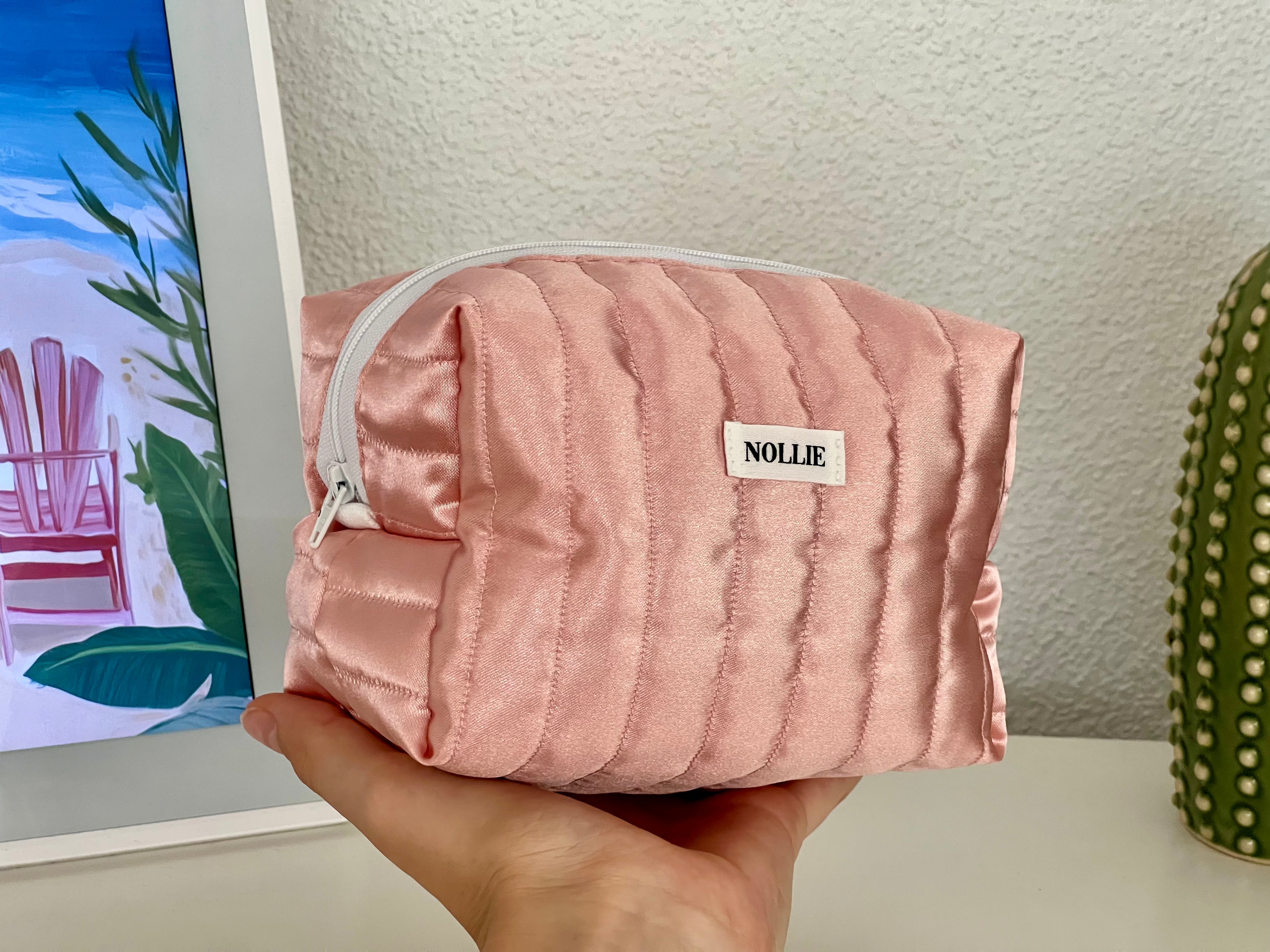 Satin Rose Makeup Bag