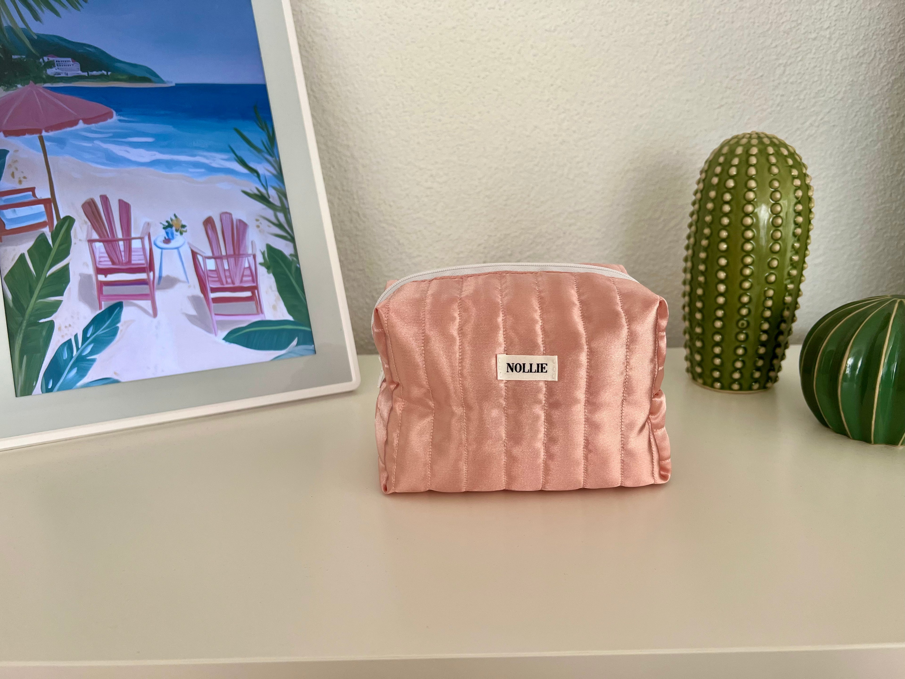 Satin Rose Makeup Bag