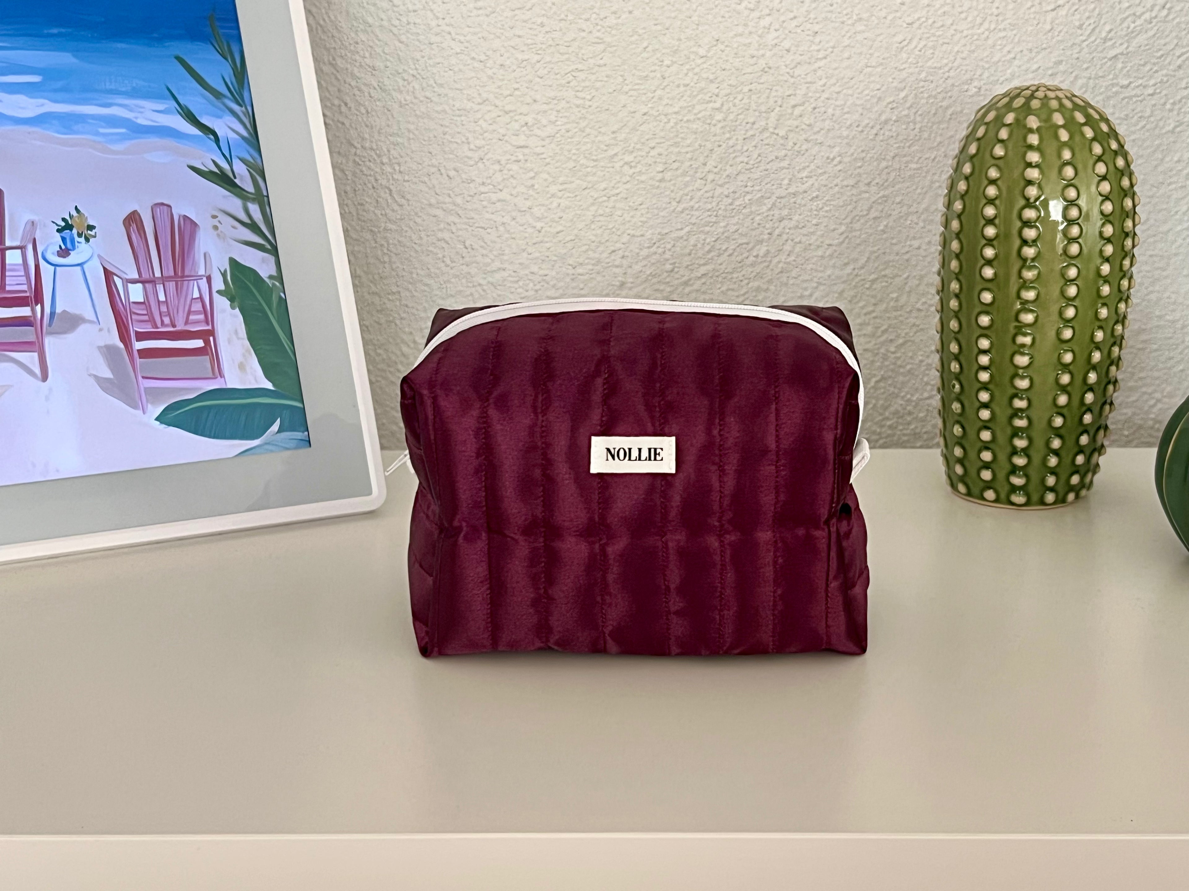 Satin Violet Makeup Bag