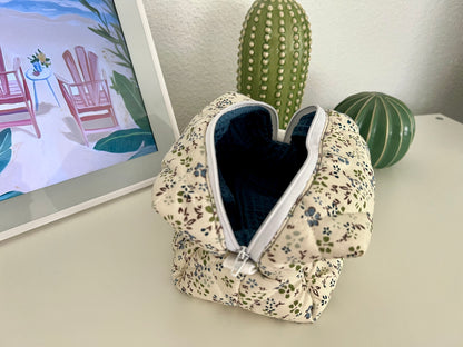 Blue Flower Makeup Bag
