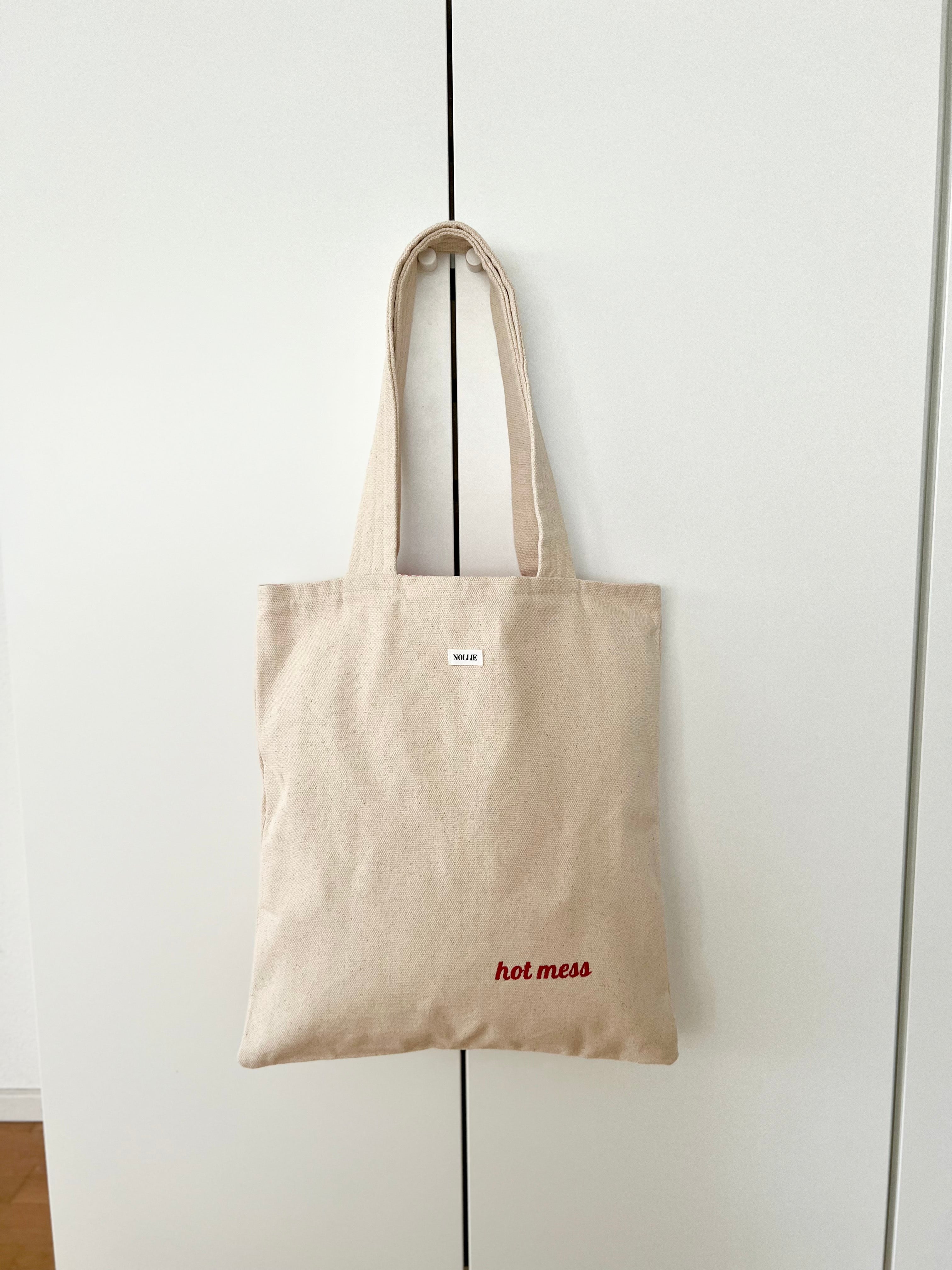 Embroidered Tote Bag " Hot mess "