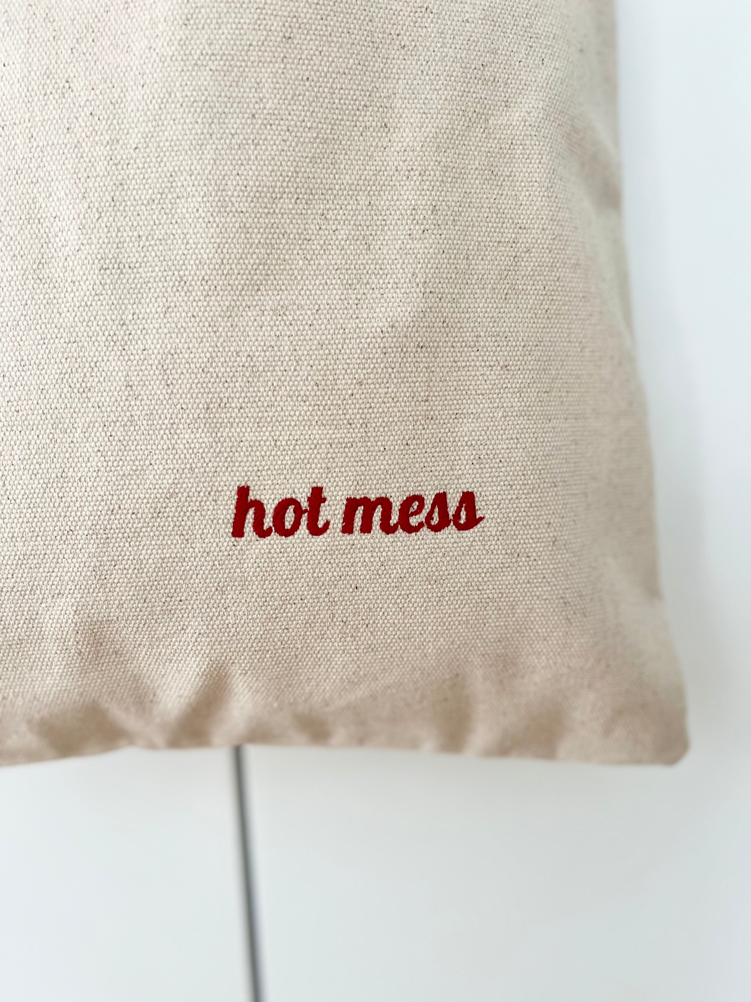 Embroidered Tote Bag " Hot mess "
