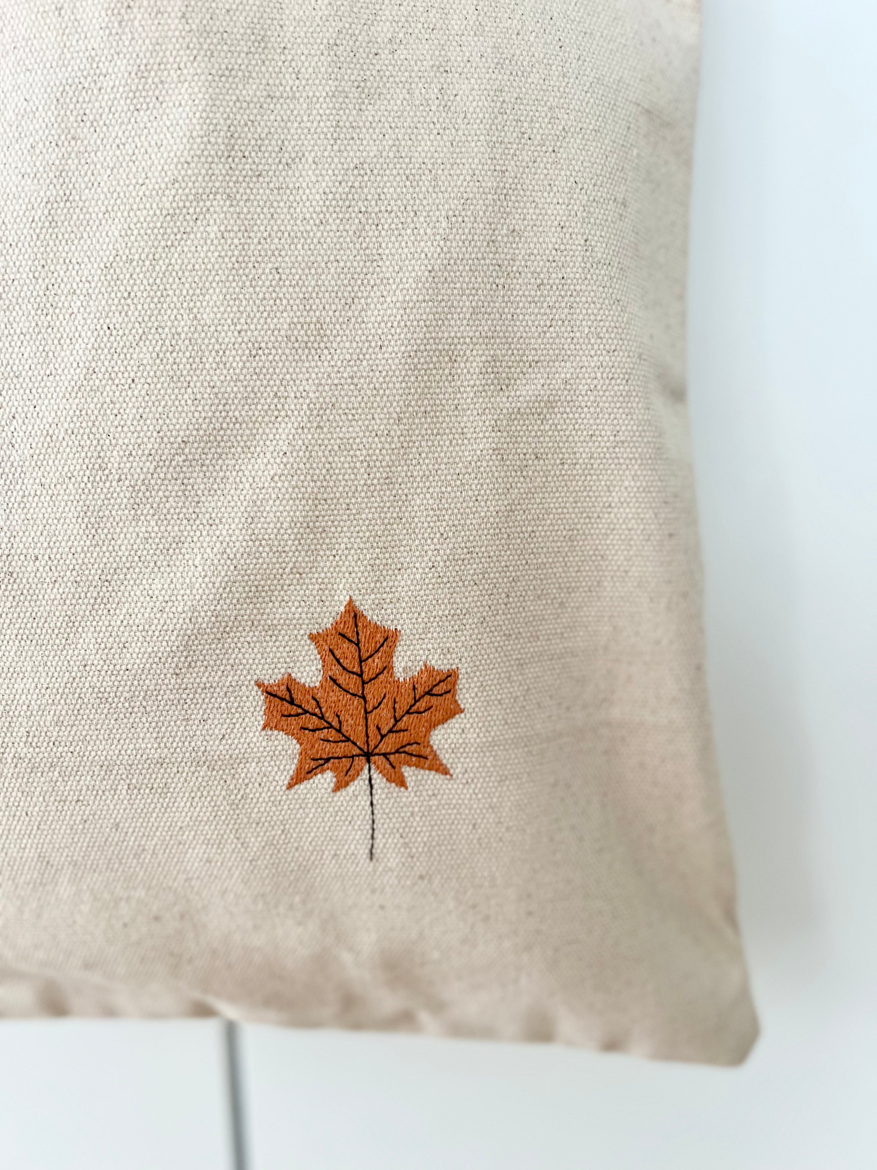Embroidered Tote Bag Leaf