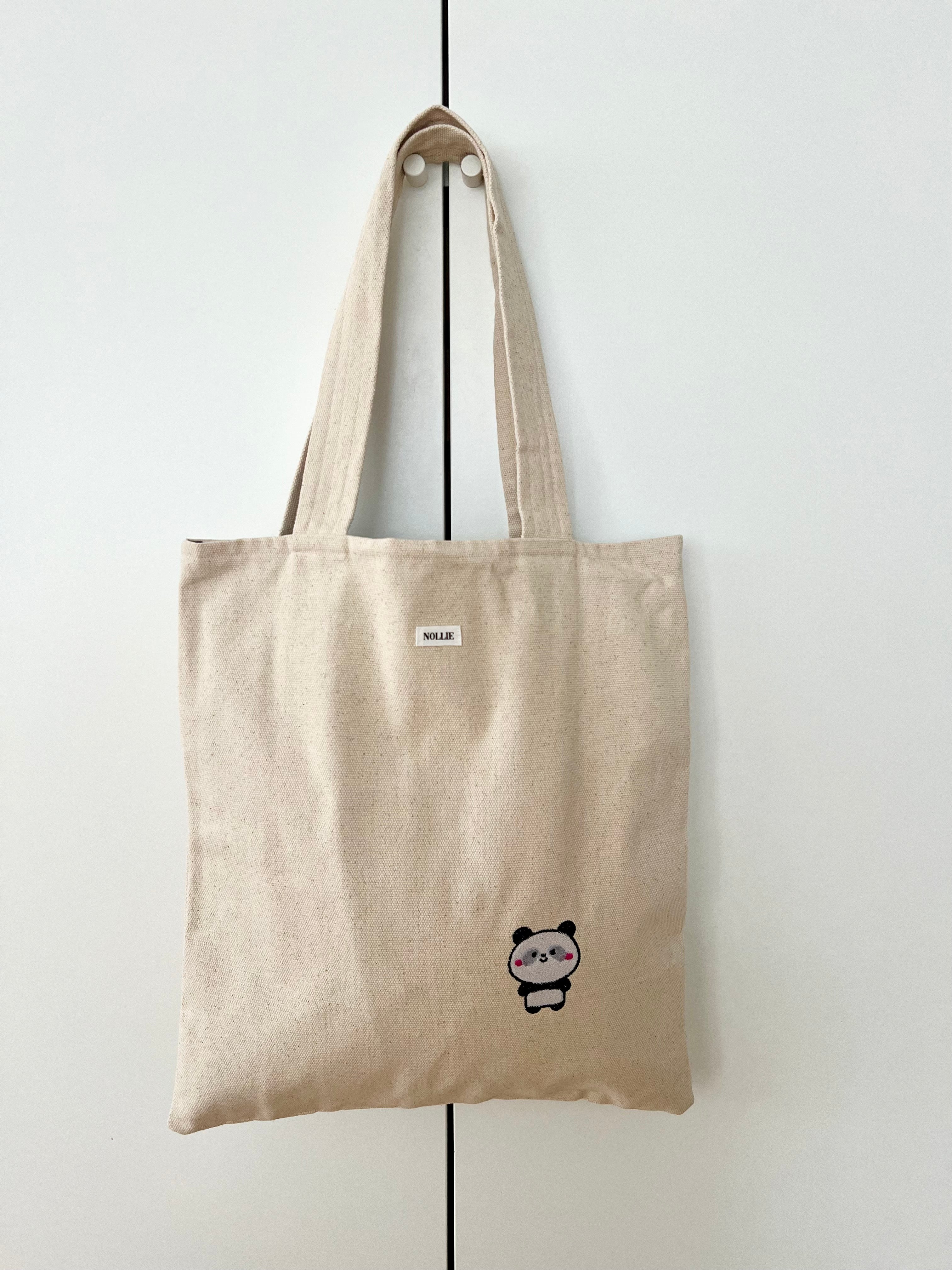 Embroidered Tote Bag Panda