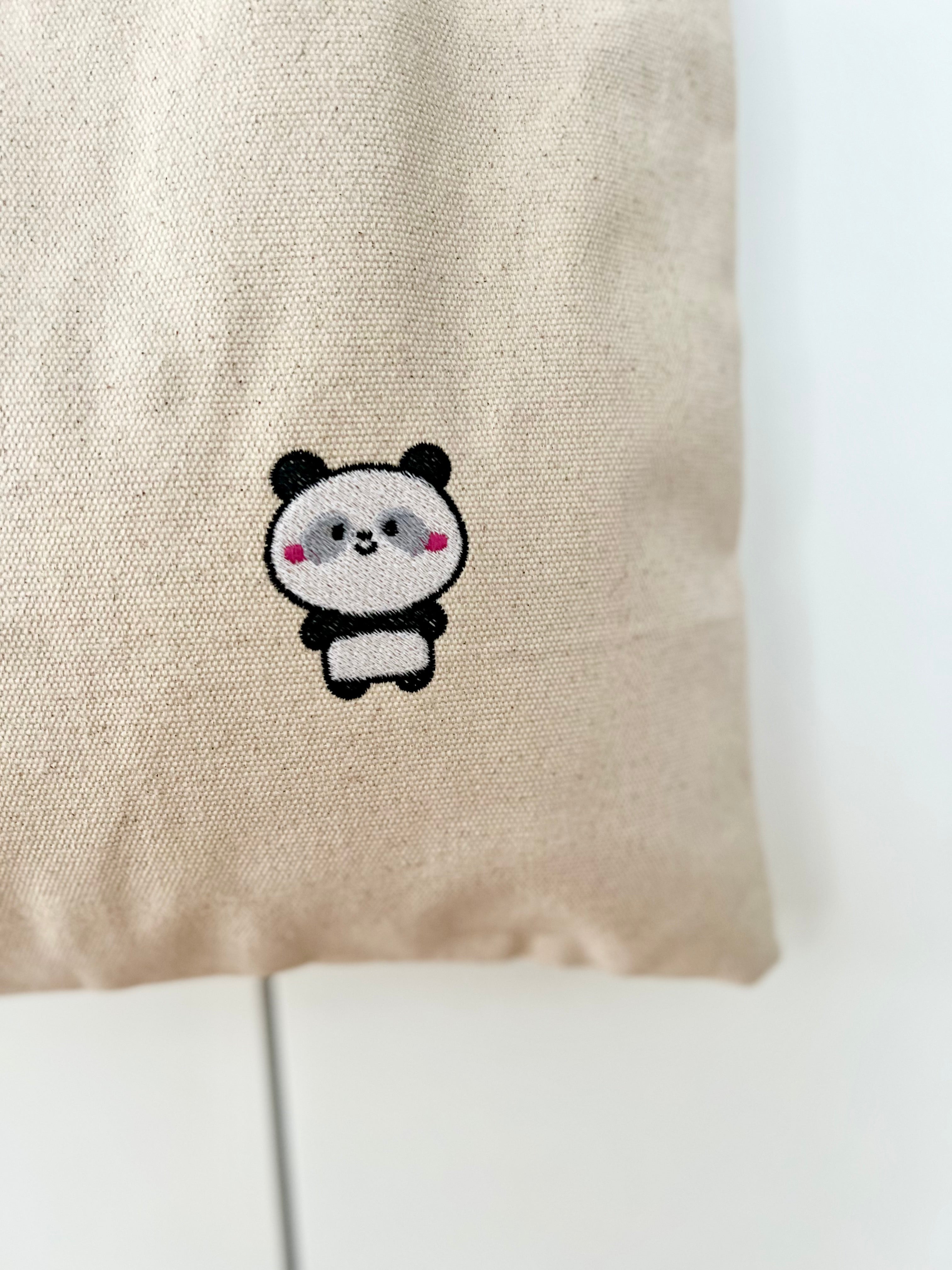 Embroidered Tote Bag Panda